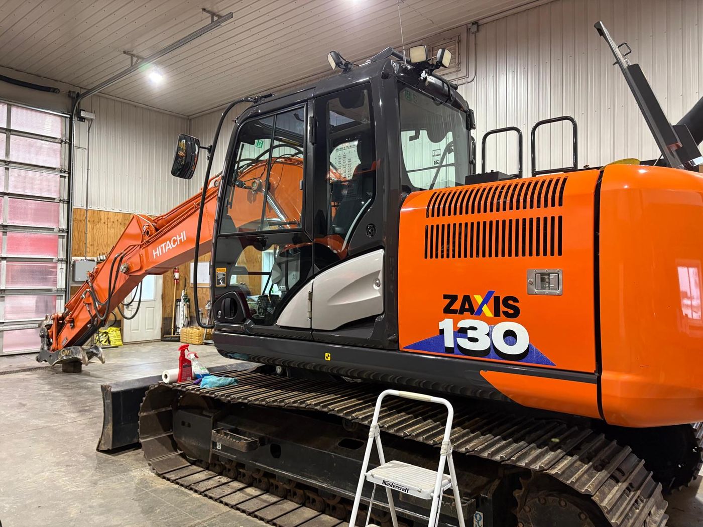Hitachi ZX130 excavator rear after detailing